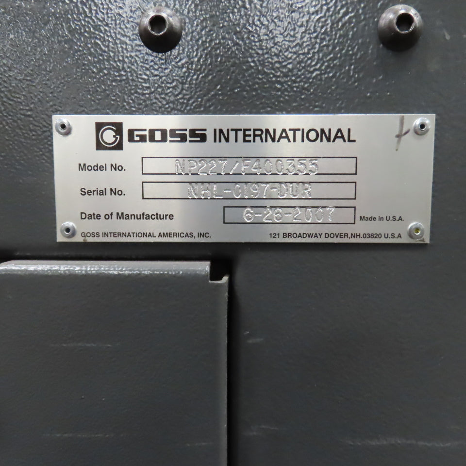 Goss 7' x9" W Variable Speed 2-Section Incline Belt Conveyor 115V 1PH 18/50FPM