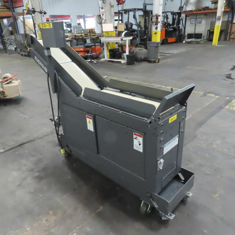 Goss 7' x9" W Variable Speed 2-Section Incline Belt Conveyor 115V 1PH 18/50FPM