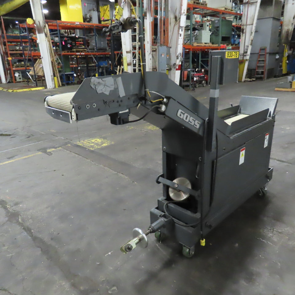 Goss 7' x9" W Variable Speed 2-Section Incline Belt Conveyor 115V 1PH 18/50FPM