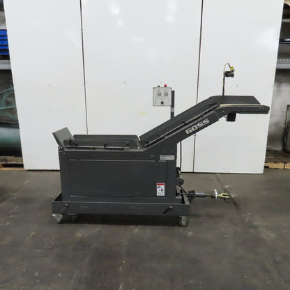 Goss 7' x9" W Variable Speed 2-Section Incline Belt Conveyor 115V 1PH 18/50FPM