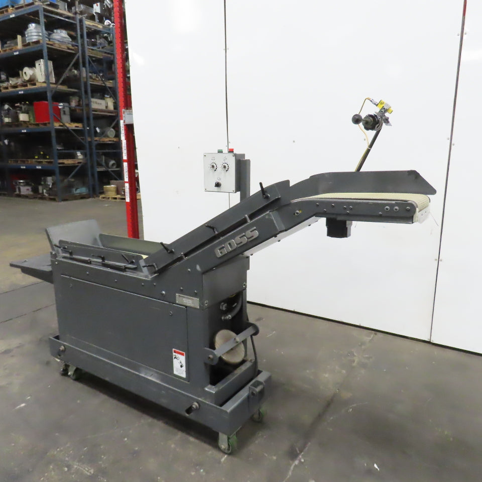 Goss 7' x9" W Variable Speed 2-Section Incline Belt Conveyor 115V 1PH 18/50FPM