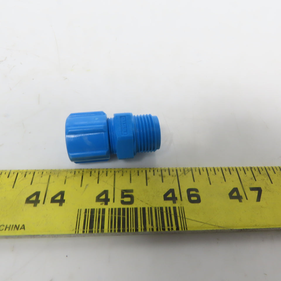 Festo Blue Nylon Connector 3/8" MNPT to 3/8" ID Tube Lot of 19