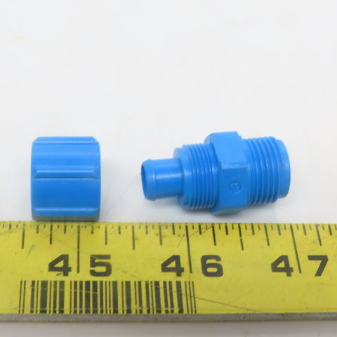 Festo Blue Nylon Connector 3/8" MNPT to 3/8" ID Tube Lot of 19