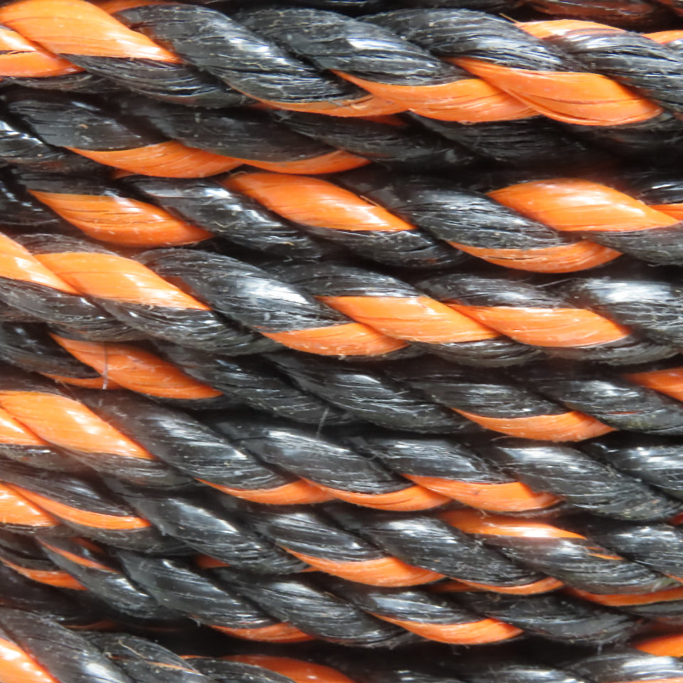 Lehigh Groupe J3924S0600 3/8" x 600' Truck Rope Black /Orange Twisted Poly