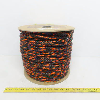 Lehigh Groupe J3924S0600 3/8" x 600' Truck Rope Black /Orange Twisted Poly