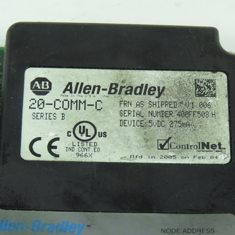 Rockwell Allen Bradley Rev 08 20-COMM-C ControlNet FRN 1.006