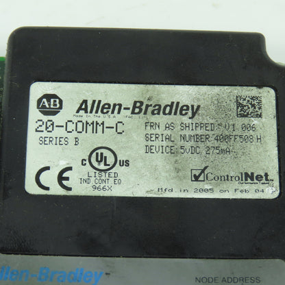 Rockwell Allen Bradley Rev 08 20-COMM-C ControlNet FRN 1.006