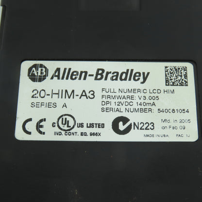 Allen Bradley Ser A PowerFlex 700S Full Numeric LCD HIM FRN V3.005 (CRACKED)