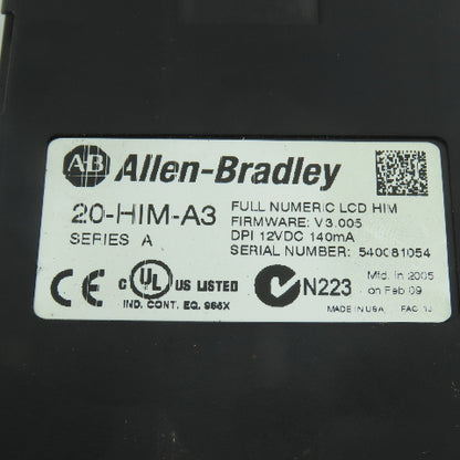 Allen Bradley Ser A PowerFlex 700S Full Numeric LCD HIM FRN V3.005 (CRACKED)