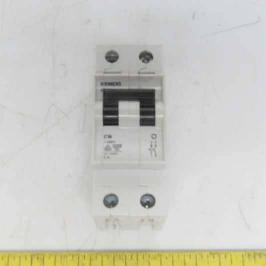 Siemens 5SX22 C16 400V 2 Pole 16A Circuit Breaker Rail Mount