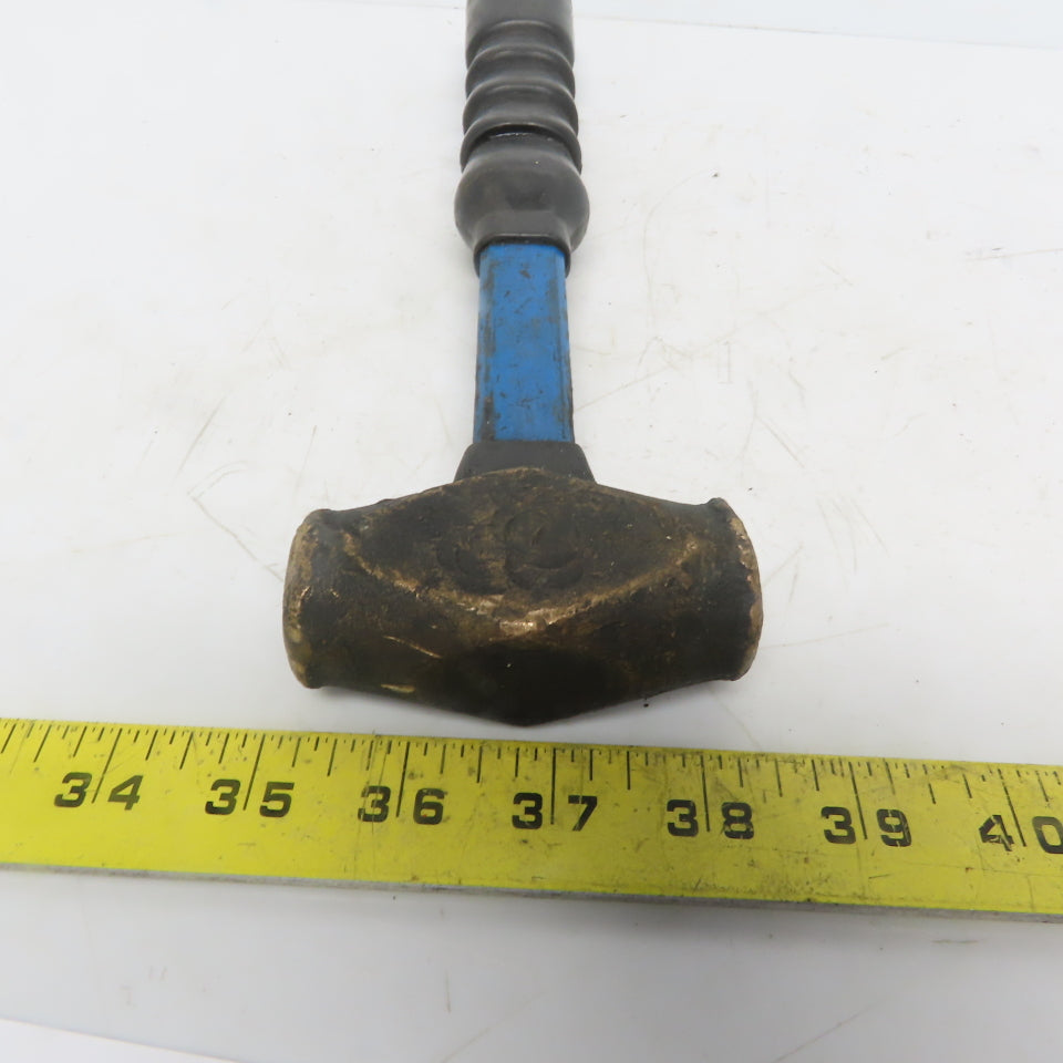 24oz/1.5 LB Brass Hammer W/Fiverglass Handle 12" Long 1.250 Face