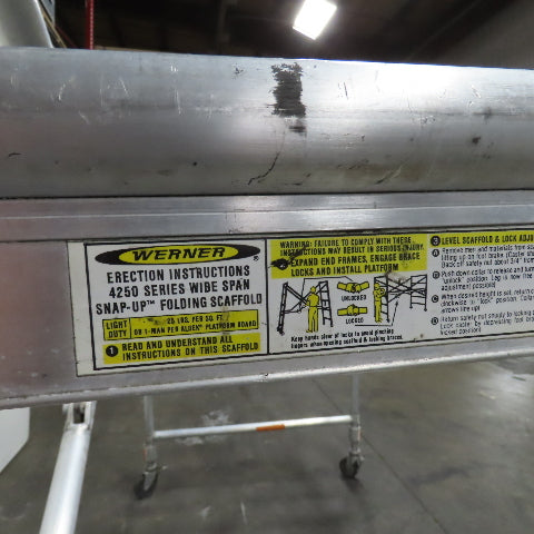 Werner 4250 Series Wide Span Snap-Up Aluminum Folding Rolling Scaffold 96" x 52"