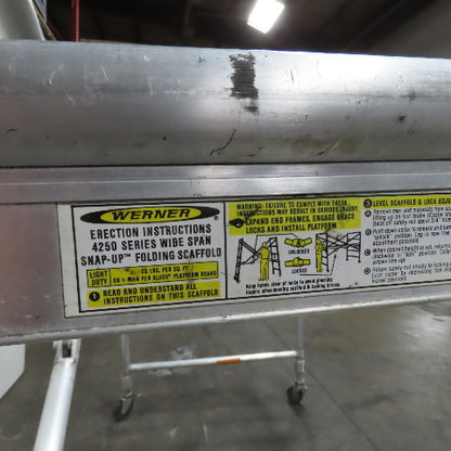 Werner 4250 Series Wide Span Snap-Up Aluminum Folding Rolling Scaffold 96" x 52"