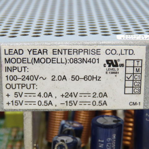 Lead Year Enterprise 083N401 Power Supply 100-240V 5V, 24V +/-15V Videojet 43