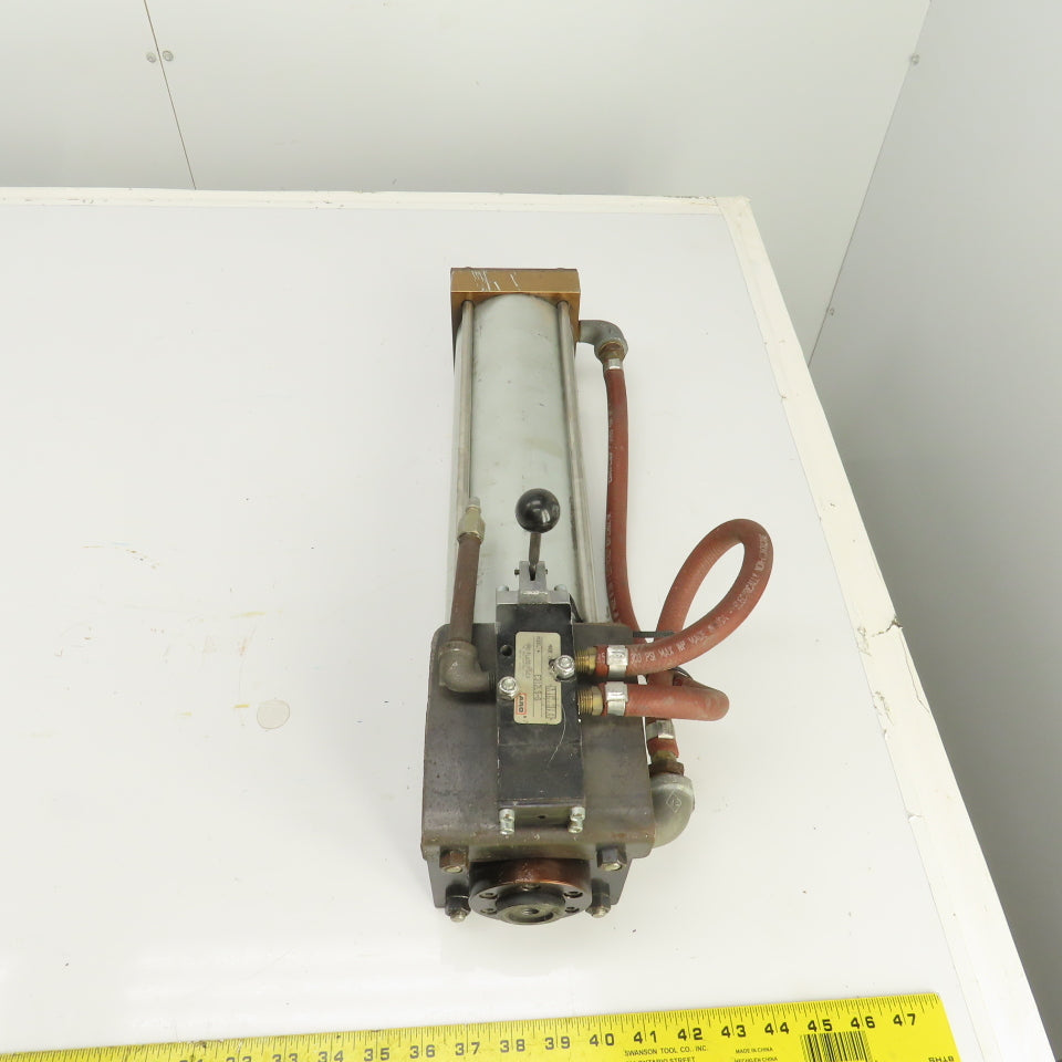 Double Acting Air Cylinder With Manual Valve E312LS-G 15.5" Stroke 3.5" Bore