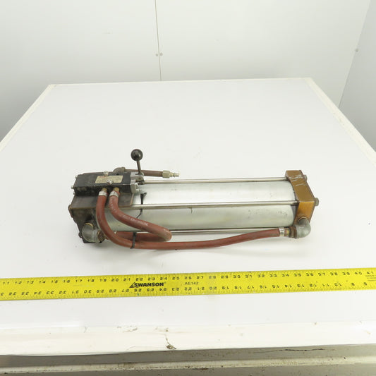 Double Acting Air Cylinder With Manual Valve E312LS-G 15.5" Stroke 3.5" Bore