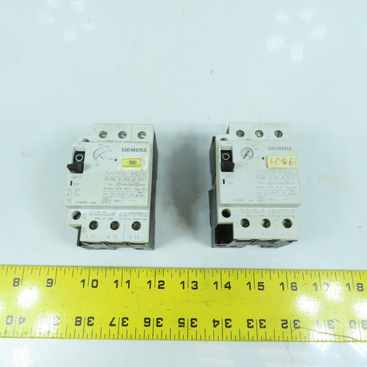Siemens 3VU1300-0MD00 0.24-0.4A Motor Protector Circuit Breaker 600VAC Lot Of 2