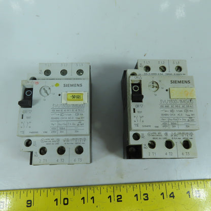Siemens 3VU1300-1MG00 1 - 1.6A Motor Protector Circuit Breaker 600VAC Lot Of 2