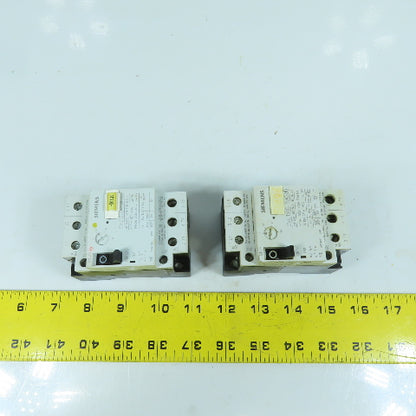 Siemens 3VU1300-1MG00 1 - 1.6A Motor Protector Circuit Breaker 600VAC Lot Of 2