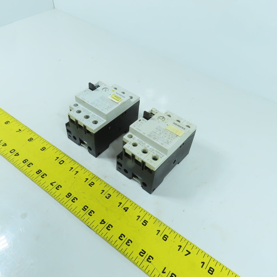 Siemens 3VU1300-1MG00 1 - 1.6A Motor Protector Circuit Breaker 600VAC Lot Of 2