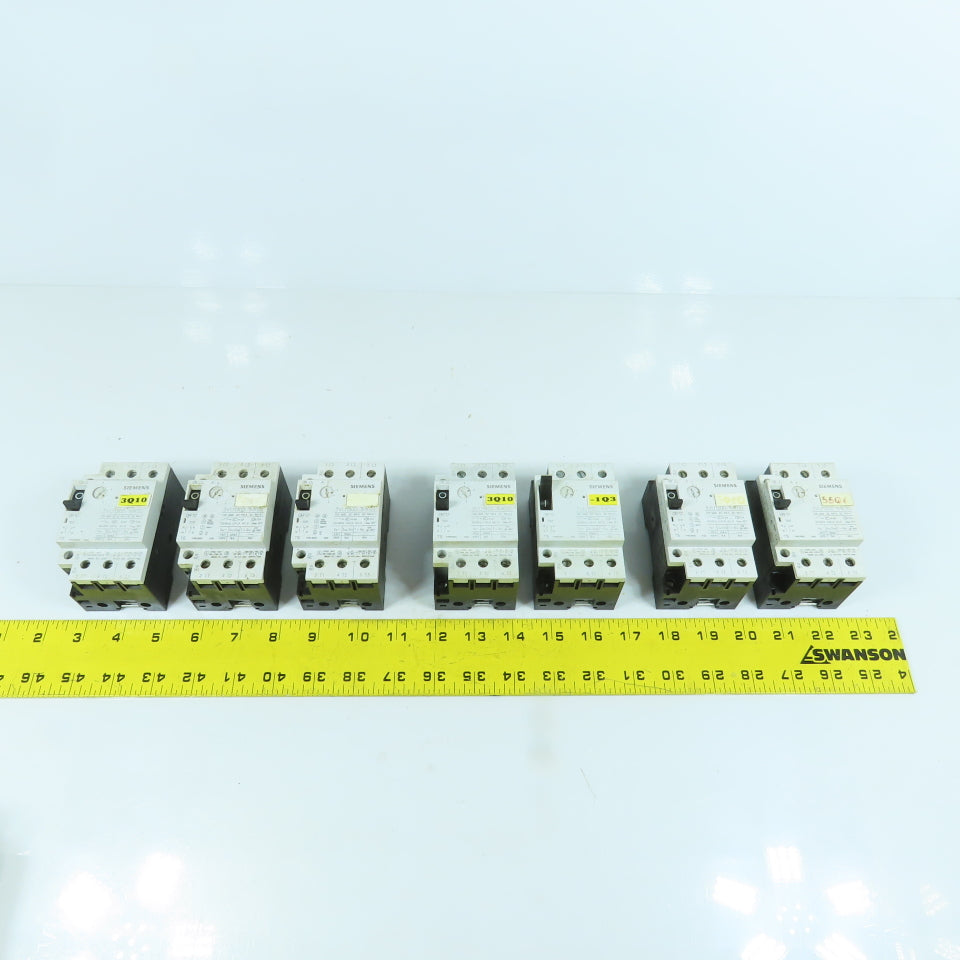 Siemens 3VU1300-1MK00 4 - 6A Motor Protector Circuit Breaker 600VAC Lot Of 7