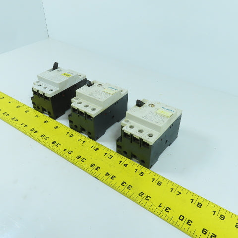 Siemens 3VU1300-1ME00 0.4-0.6A Motor Protector Circuit Breaker 600VAC Lot Of 3
