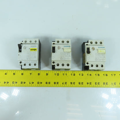 Siemens 3VU1300-1ME00 0.4-0.6A Motor Protector Circuit Breaker 600VAC Lot Of 3