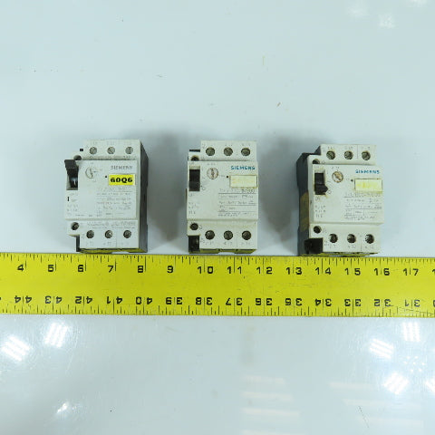 Siemens 3VU1300-1ME00 0.4-0.6A Motor Protector Circuit Breaker 600VAC Lot Of 3