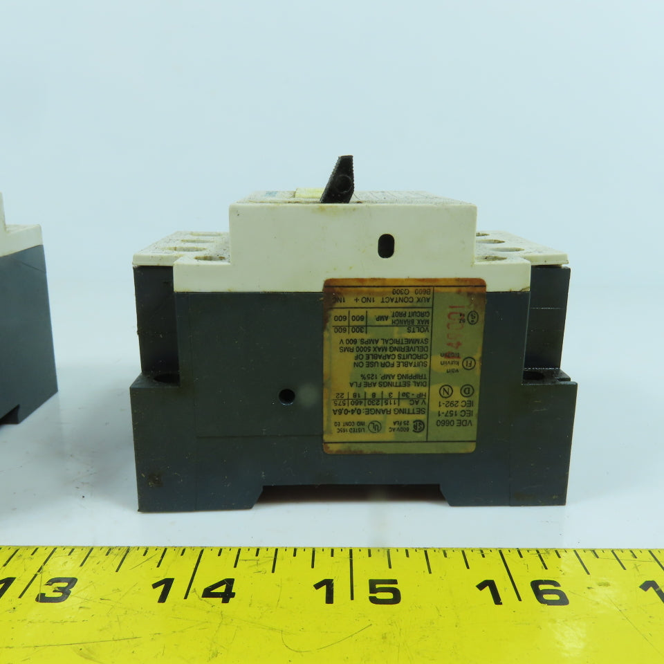 Siemens 3VU1300-1ME00 0.4-0.6A Motor Protector Circuit Breaker 600VAC Lot Of 3