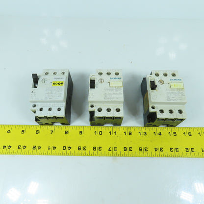 Siemens 3VU1300-1ME00 0.4-0.6A Motor Protector Circuit Breaker 600VAC Lot Of 3