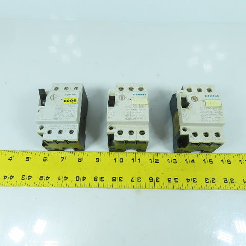 Siemens 3VU1300-1ME00 0.4-0.6A Motor Protector Circuit Breaker 600VAC Lot Of 3