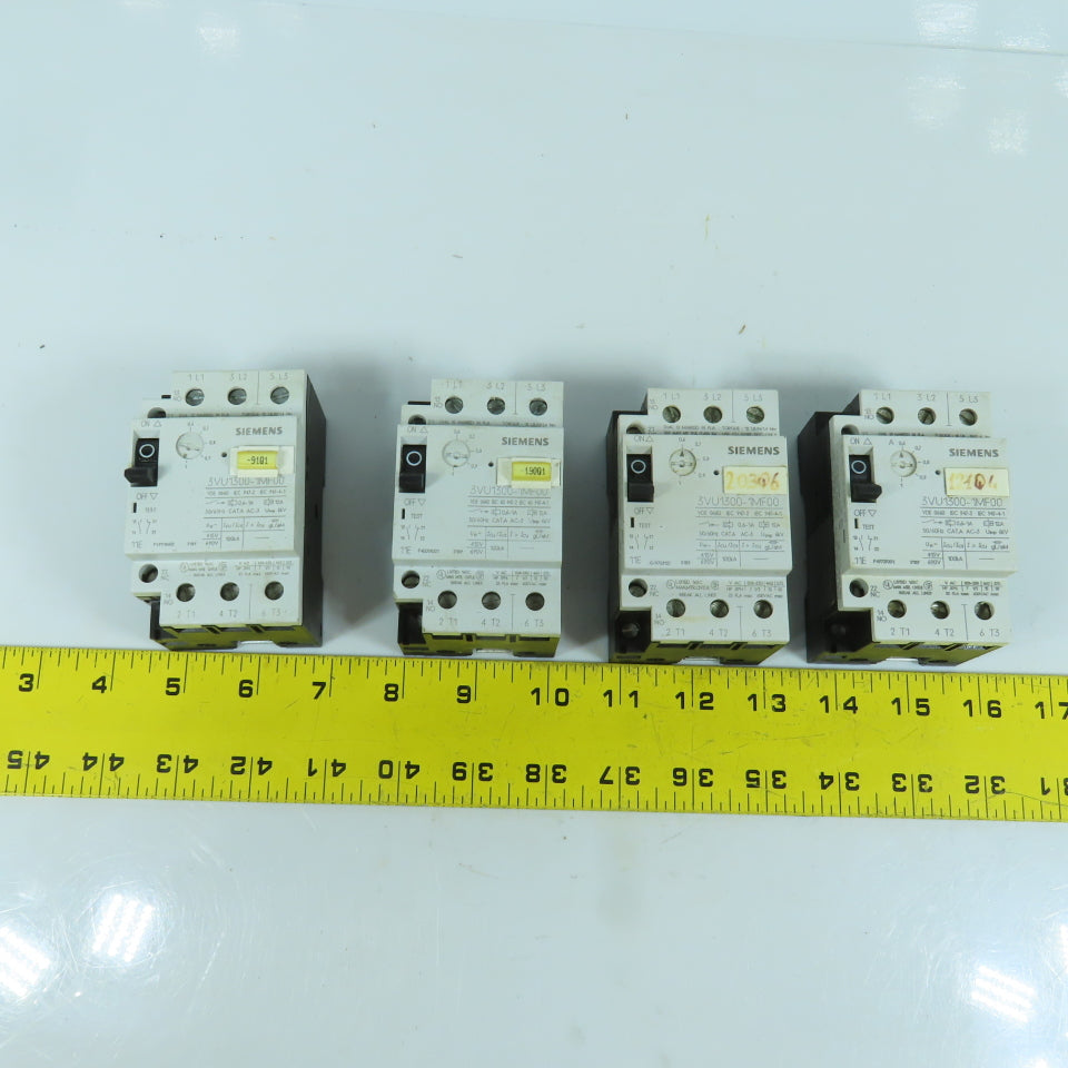 Siemens 3VU1300-1MF00 0.6-1A Motor Protector Circuit Breaker 600VAC Lot Of 4