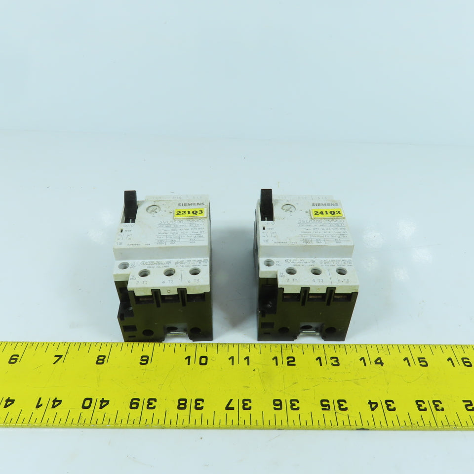Siemens 3VU1300-1MM00 10-16A Motor Protector Circuit Breaker 600VAC Lot Of 2