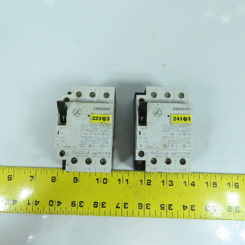 Siemens 3VU1300-1MM00 10-16A Motor Protector Circuit Breaker 600VAC Lot Of 2