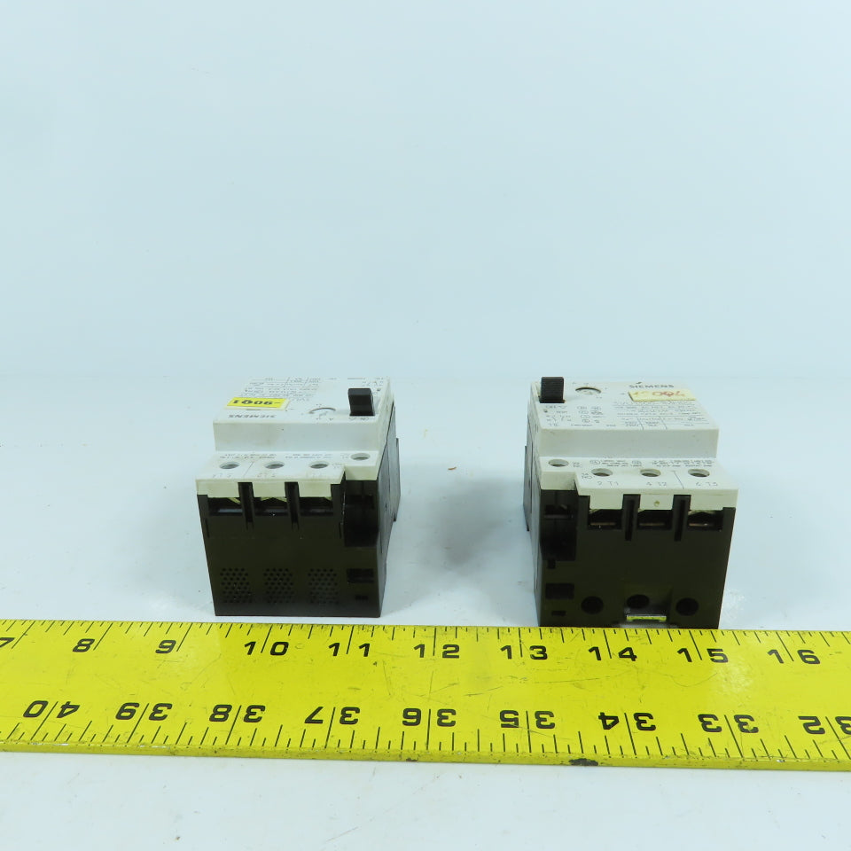 Siemens 3VU1300-1MH00 1.6-2.4A Motor Protector Circuit Breaker 600VAC Lot Of 2