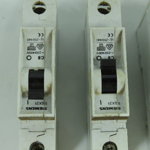 Siemens 5 SX21 8A Rail Mount Single Pole Circuit Breaker C8 230/400V Lot Of 11
