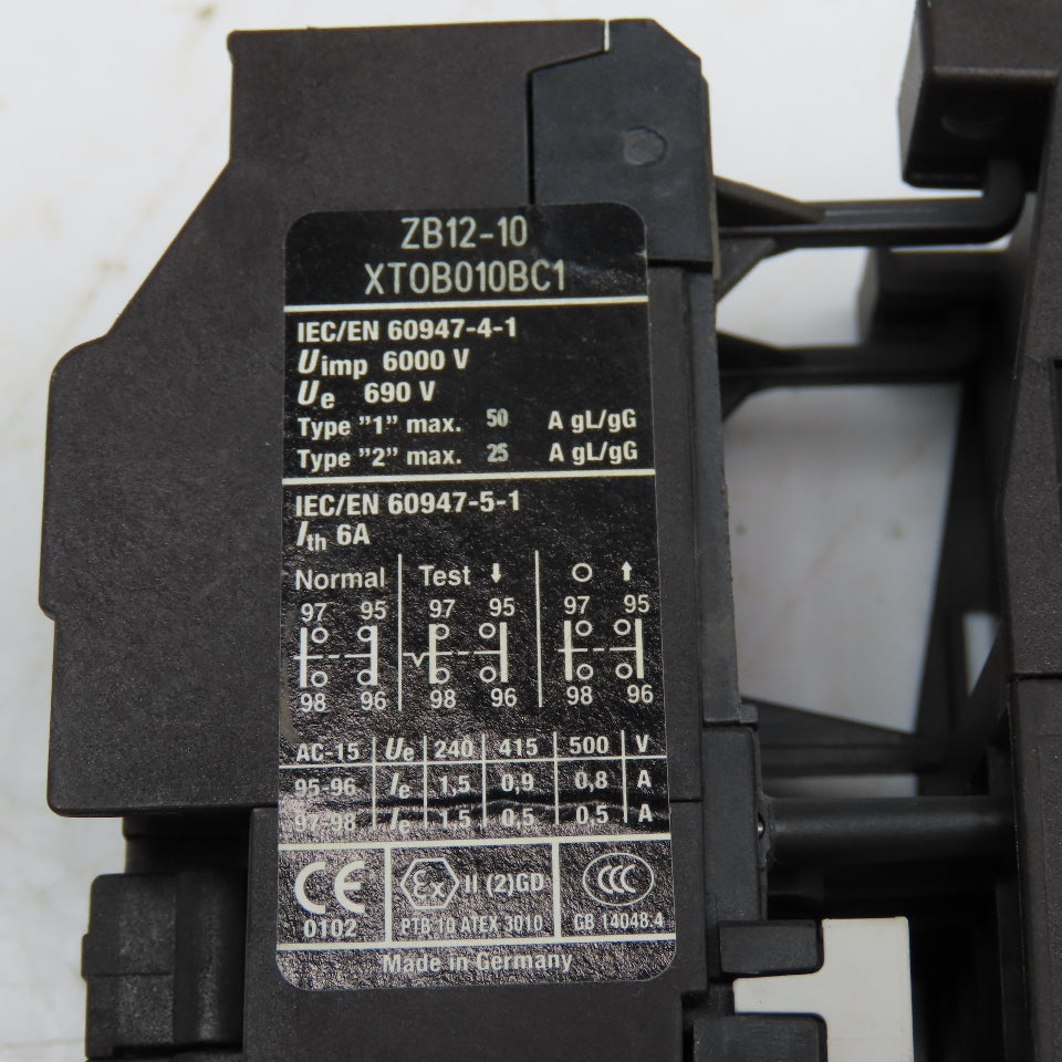 Eaton DILM9-10 XT0B010BC1 600V Contactor 120V Coil 12-16A Trip Overload