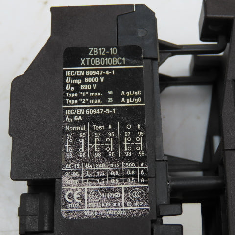 Eaton DILM9-10 XT0B010BC1 600V Contactor 120V Coil 12-16A Trip Overload