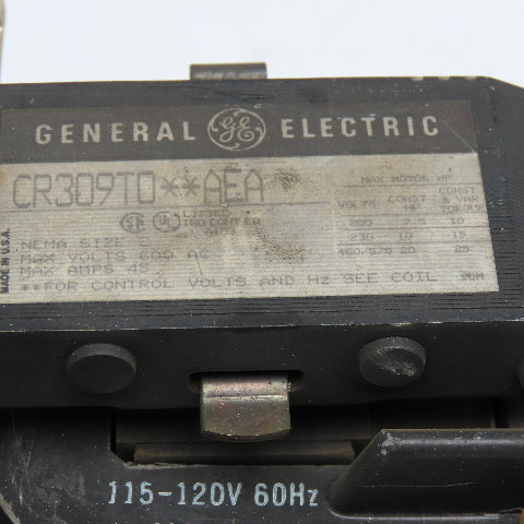 General Electric CR309T0**AEA Size 2 Reversing Contactor 600VAC 20Hp 120V Coil