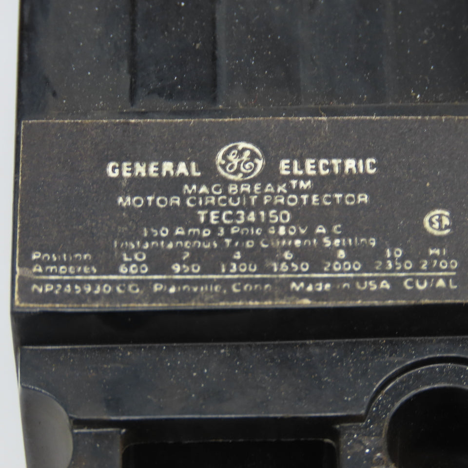 General Electric TEC34150 MAG Break 150A 3 Pole Molded Case Circuit Breaker
