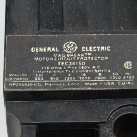 General Electric TEC34150 MAG Break 150A 3 Pole Molded Case Circuit Breaker
