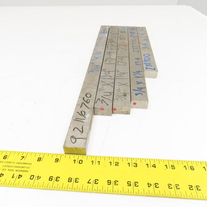 3/4" x 1-1/4" Non Heat Treated 17-4 Stainless Flat Bar 12-21" Stock Lot Of 5