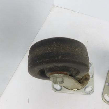 Durable Superior 5x2 Casters (2) Swivel & (2) Straight W/ Floor Lock Plate 5 pcs