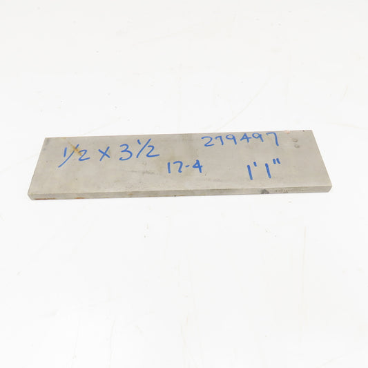 1/2" x 3-1/2" Non Heat Treated 17-4 Stainless Flat Bar Stock 13-1/2"