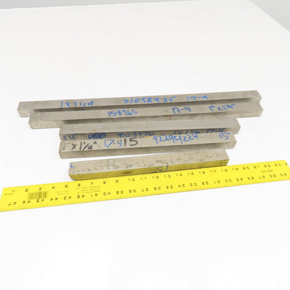 1" x 1-1/4" Non Heat Treated 17-4 Stainless Flat Bar Stock 13"-25" Lot Of 5