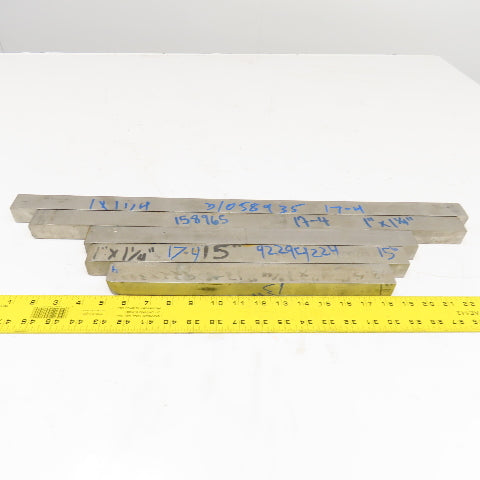 1" x 1-1/4" Non Heat Treated 17-4 Stainless Flat Bar Stock 13"-25" Lot Of 5