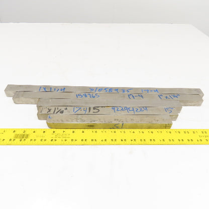 1" x 1-1/4" Non Heat Treated 17-4 Stainless Flat Bar Stock 13"-25" Lot Of 5