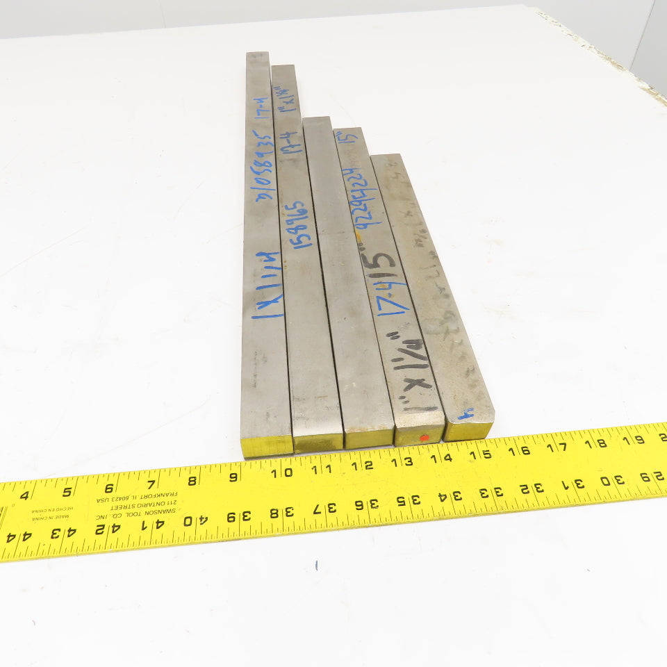 1" x 1-1/4" Non Heat Treated 17-4 Stainless Flat Bar Stock 13"-25" Lot Of 5