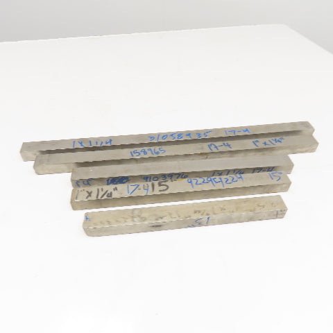 1" x 1-1/4" Non Heat Treated 17-4 Stainless Flat Bar Stock 13"-25" Lot Of 5
