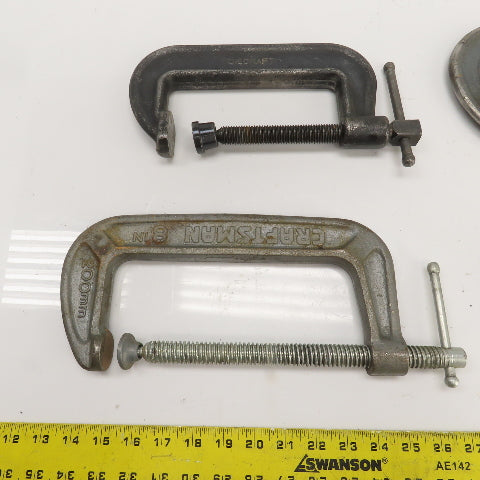Diecraft Wilton Misc Sizes Drop Forged C-Clamps 6"-7" Opening Steel USA Lot Of 4